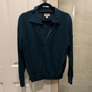 Pact Men's Teal V-Neck Sweater